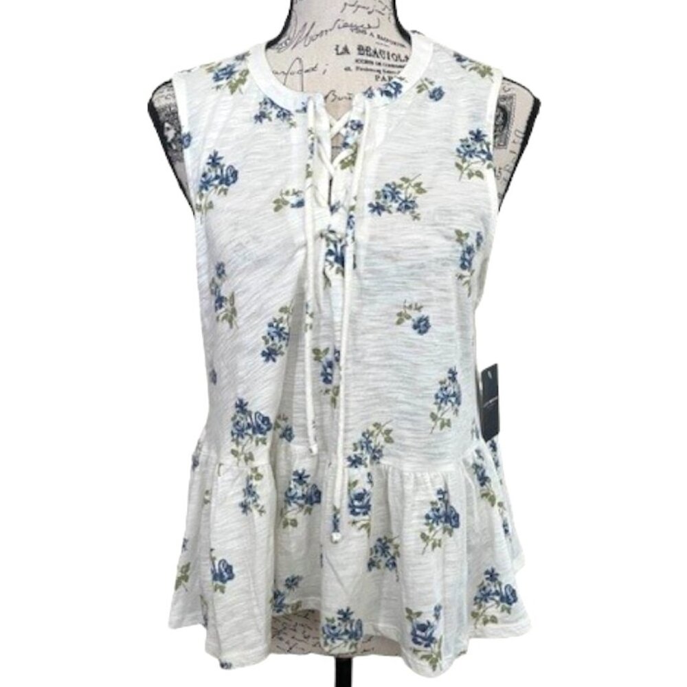 Lucky Brand Tie front Skirted Sleeveless Top